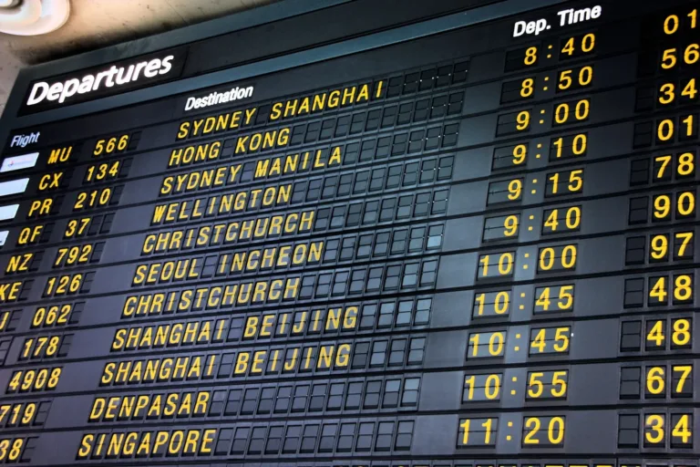airport departures board
