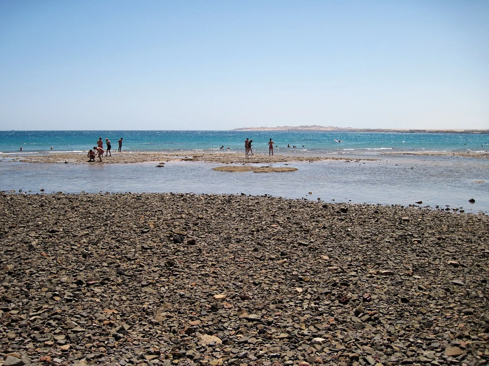 Риф и прозрачная вода у берега Красного моря